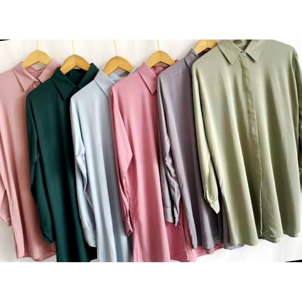 tunik rayon twill kancing aktip