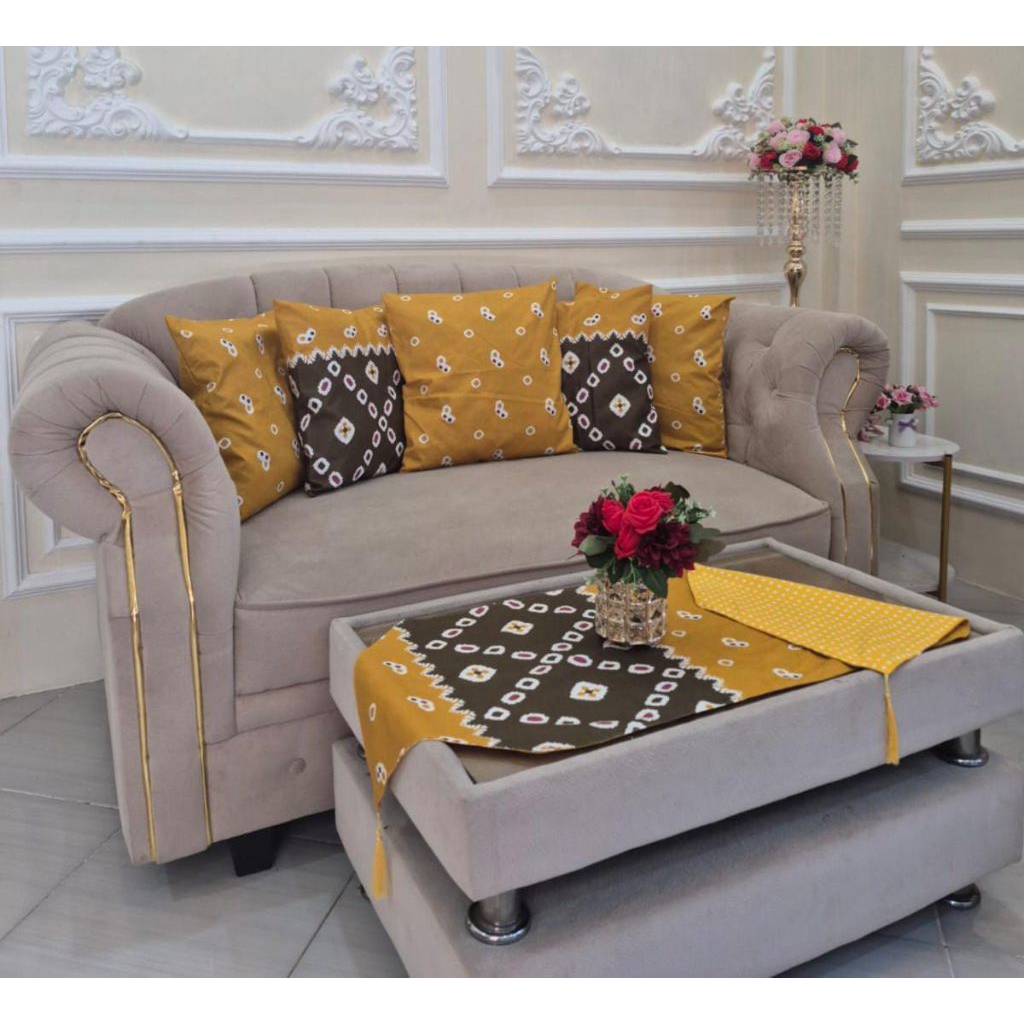 Sarung Batal sofa + taplak meja /set bantal sofa motif Batik