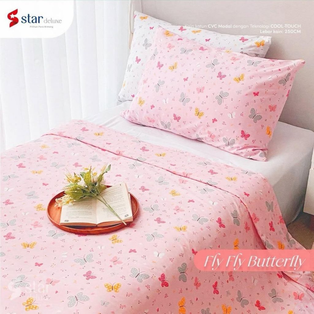 Fly fly butterfly sprei katun lokal merk esra antigeser homemade konveksi sendiri