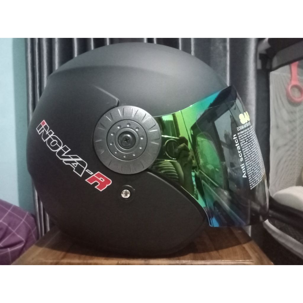 [ New ] Helm Motor Half Face BMC Inova Solid Black Doff- Desain Modern, Ukuran allsize