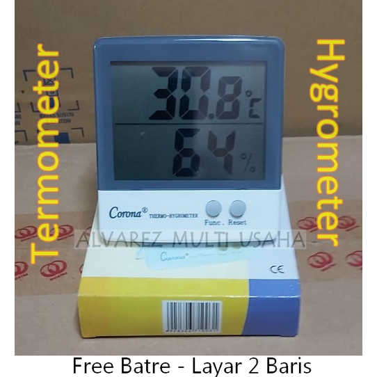Thermohygrometer Corona / Termometer Hygrometer Ruangan Digital / Termometer Digital