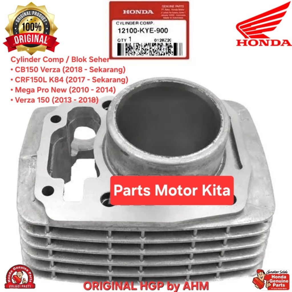12100KYE900 Cylinder Comp Blok Seher Honda CB150 Verza, CRF 150L K84, Mega Pro New, Verza 150