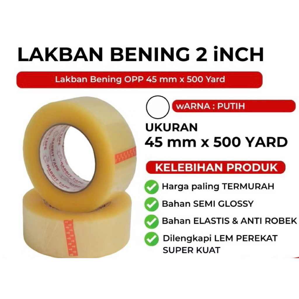 LAKBAN 500YARD FULL | LAKBAN 500YARD ECONOMIS | LAKBAN BENING JUMBO 2 INCH | LAKBAN COKLAT JUMBO MUR