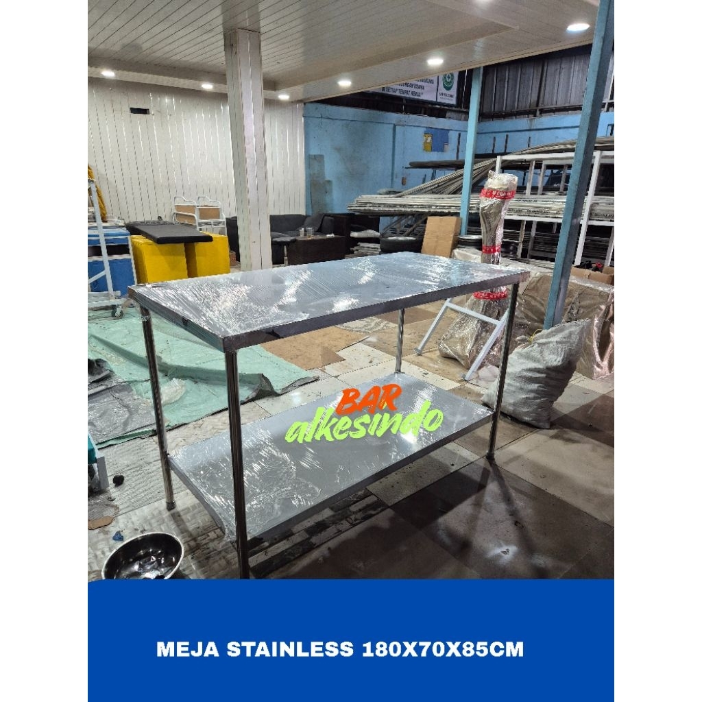 Meja Stainless 150x100x80cm | Meja Dapur Stainless 150x100x80cm | Meja Dapur MBG | Meja Dapur Stainl