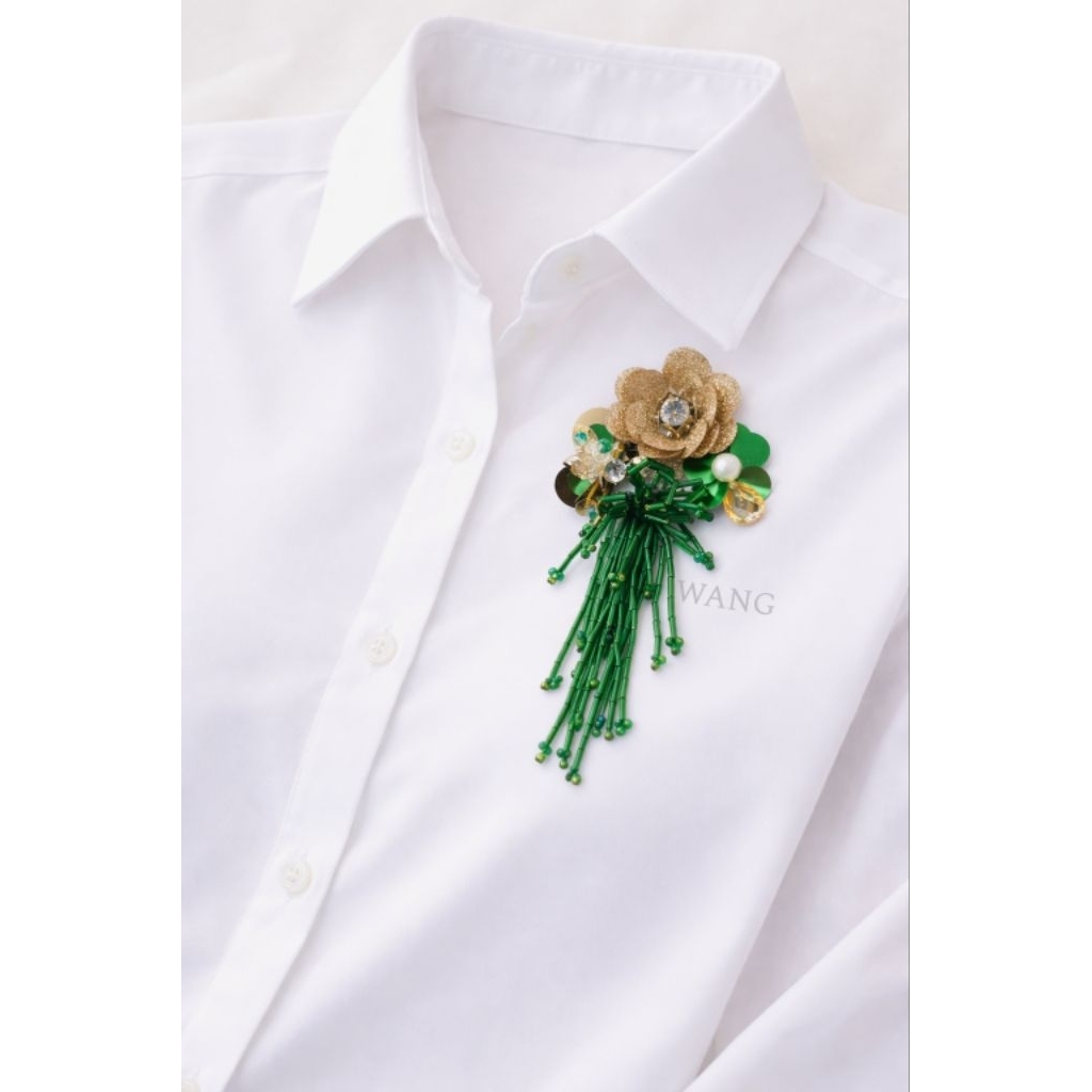 (set) Payet Rangkai Bunga 3d hijau