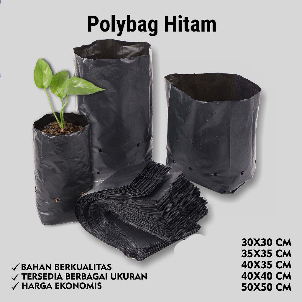 TANI SMART - POLYBAG TANAMAN SEDANG BESAR BERBAGAI UKURAN POLYBAG PLASTIK