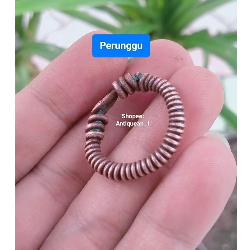 Cincin lilit/uket perunggu kuno sepuh temuan sungai 3