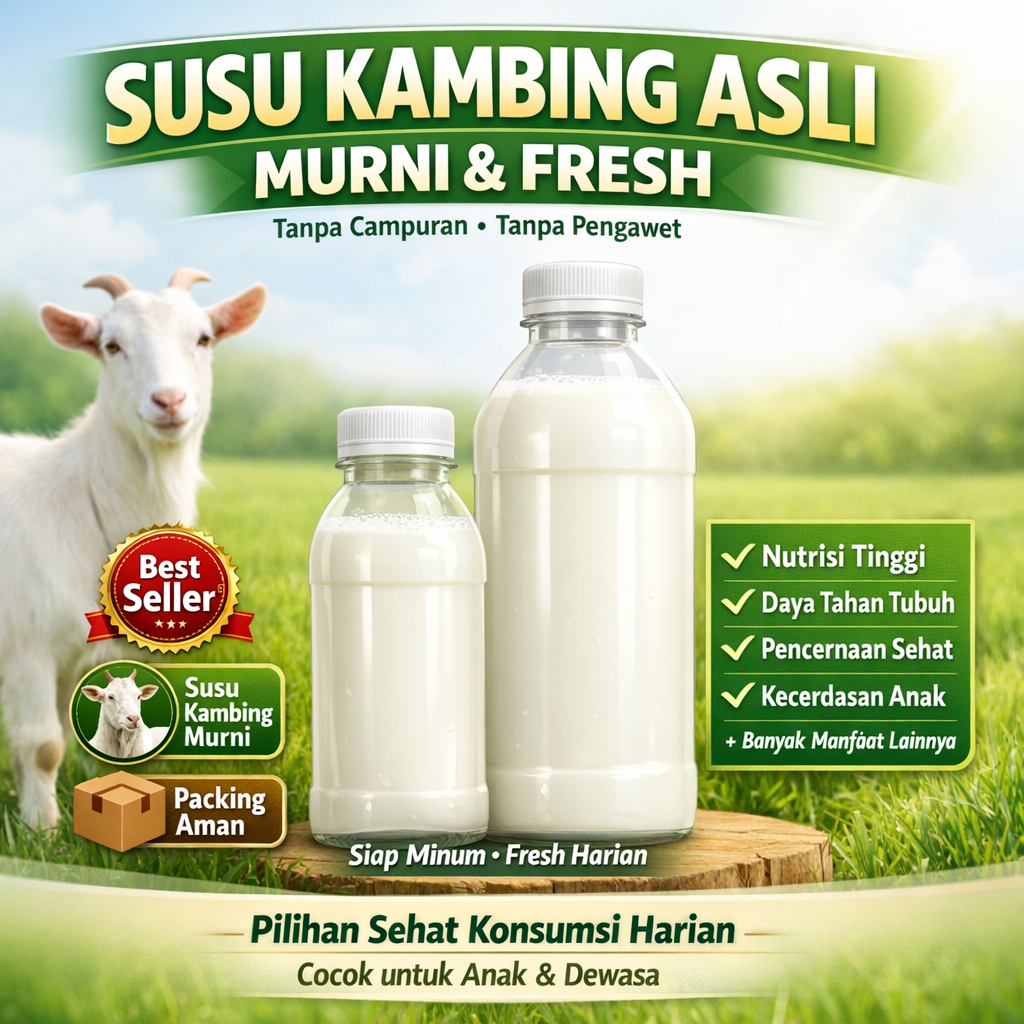 Susu Kambing Murni Tanpa Campuran 200ML 950ML