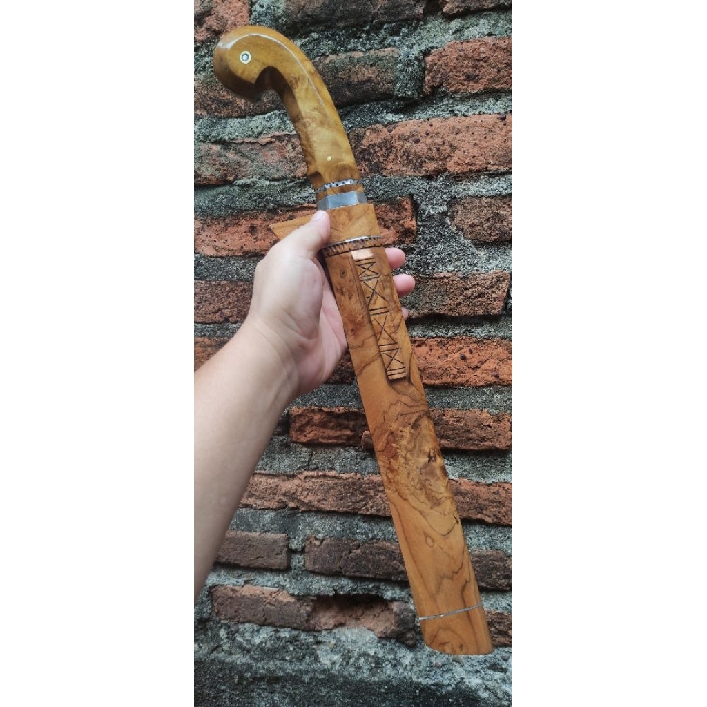 PisauGolok Sembelih Premium Elmax Powder Metallurgy PB. 30 cm Burl Jati