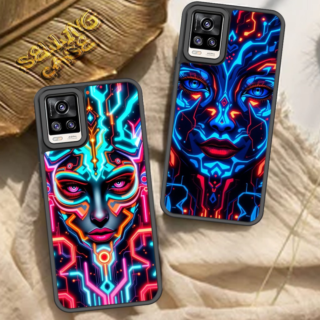 Case VIVO V20 Motif ( LIGHT ART) Cover Handphone Softcase Glossy Anti Jamur