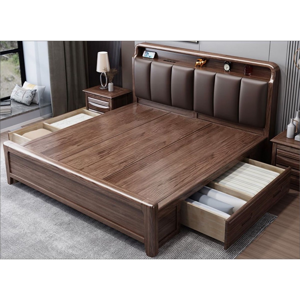 Dipan laci jok terbaru ranjang elegan kayu jati terbaik