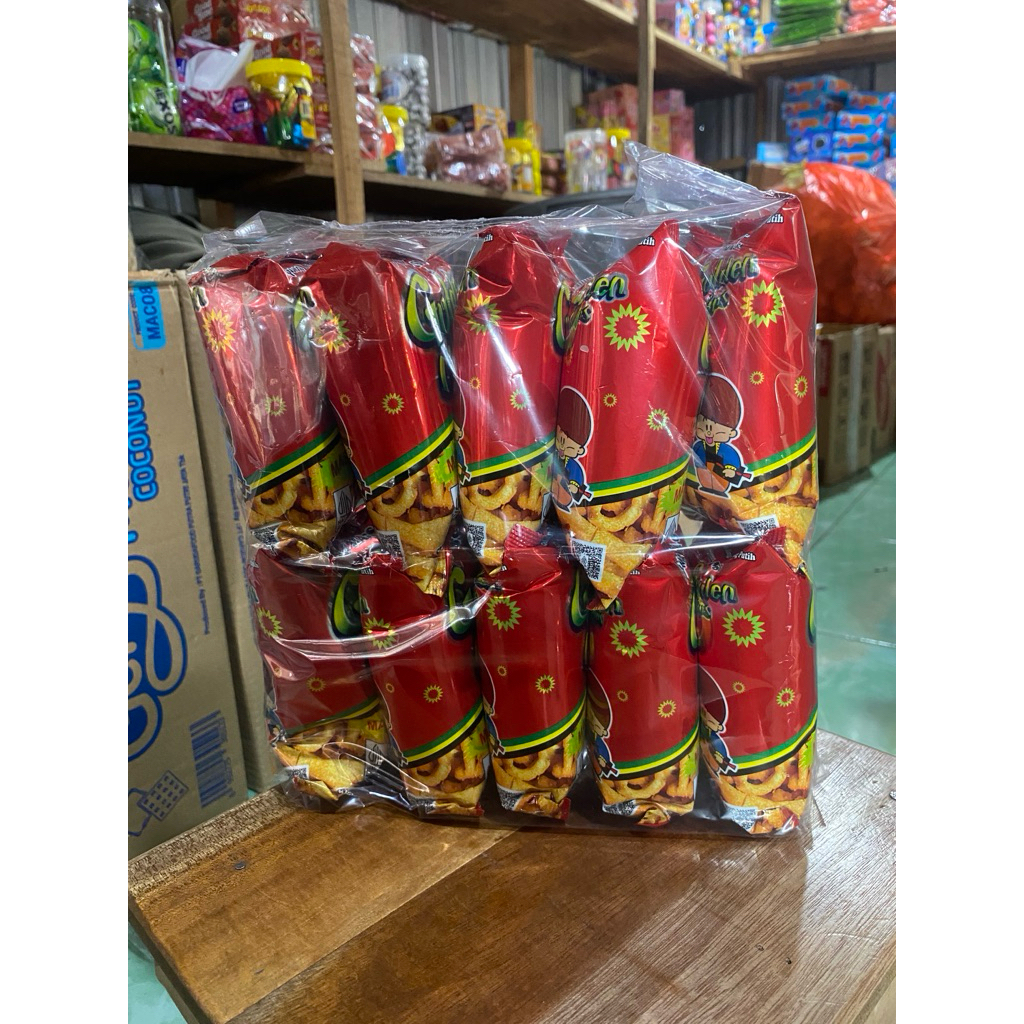 Cat Lover Shop Golden Chips Gurih Isi 10Pcs/Renceng Jajanan Jadul Gurih Snack Berhadiah