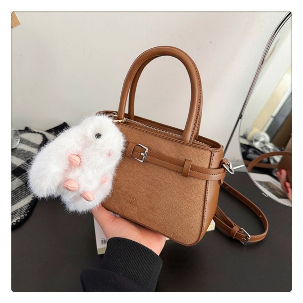 Tas Kondangan Wanita Elegan Polos Simple Handle Bag Slempang Ibu ibu berkelas Bahan Bludru Nbs9442