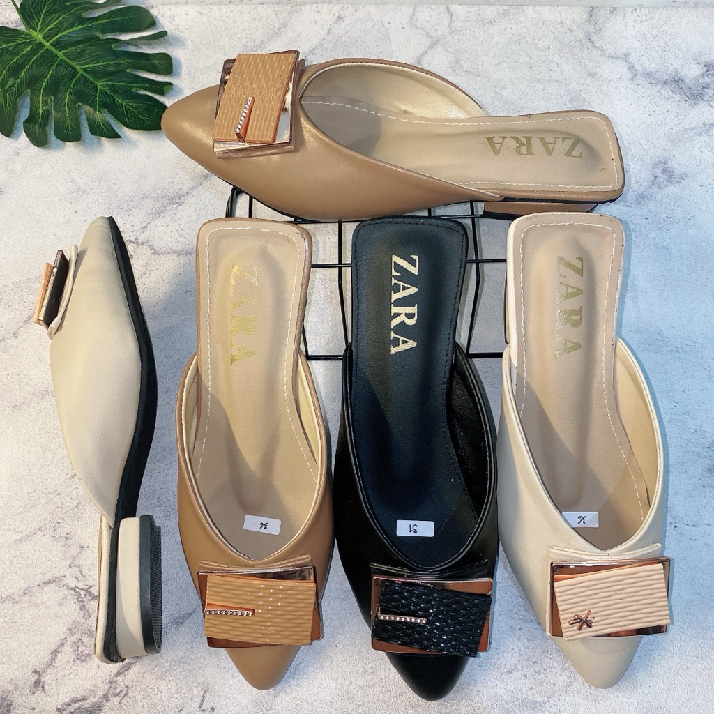 MULES wanita, zara mules, sandal pesta kekinian