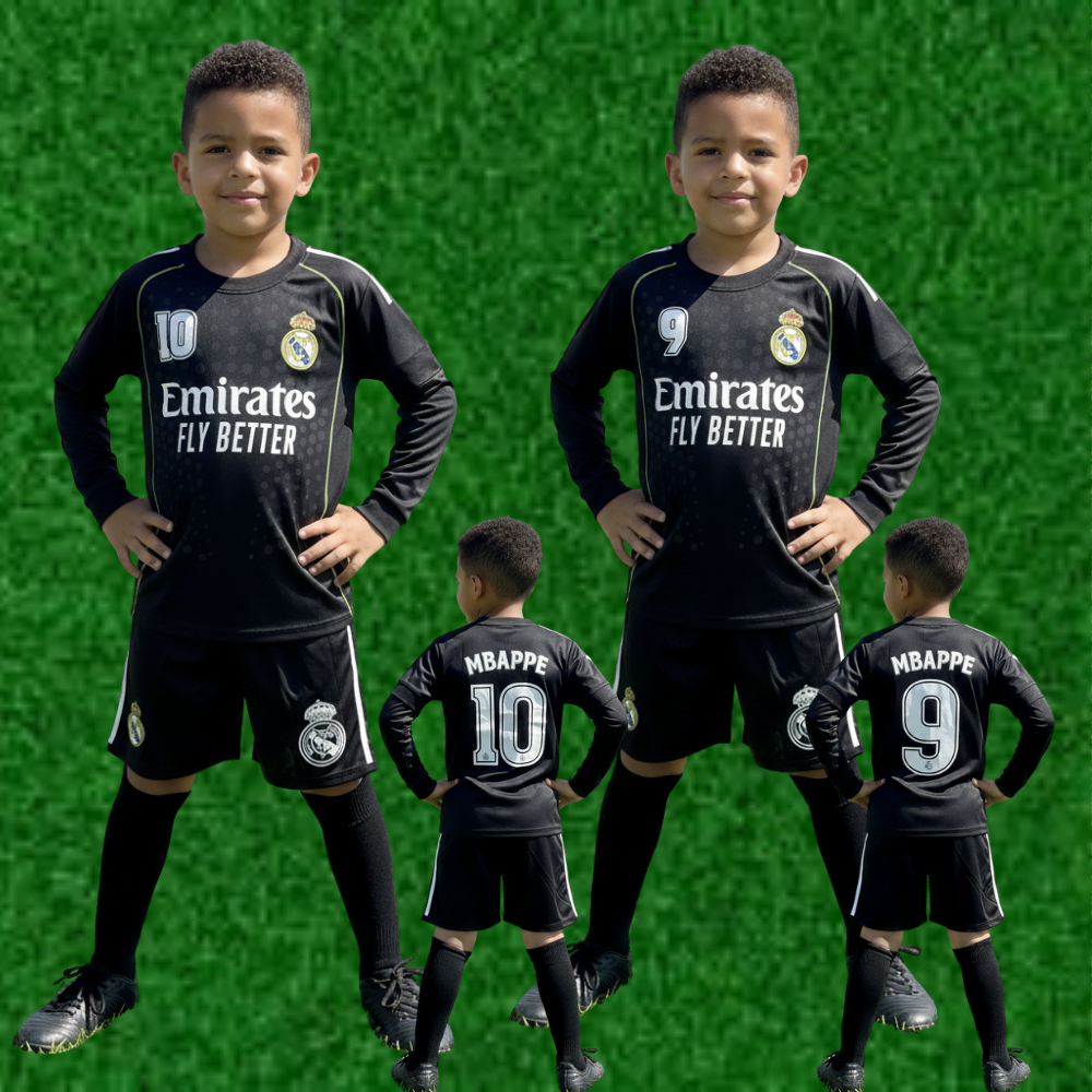 Setelan baju sepakbola lengan panjang/ baju sepakbola anak laki laki kiper lengan panjang