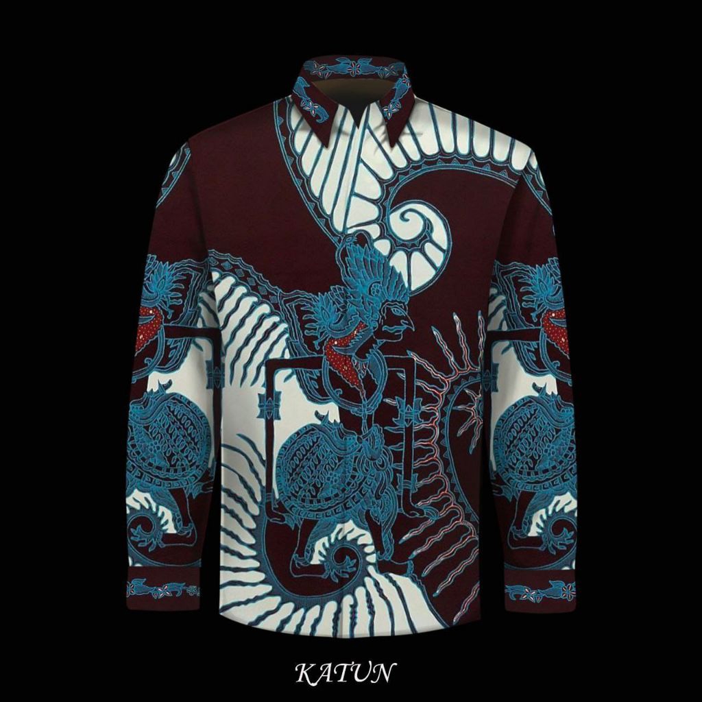 kain batik tulis pria bahan katun motif wayang
