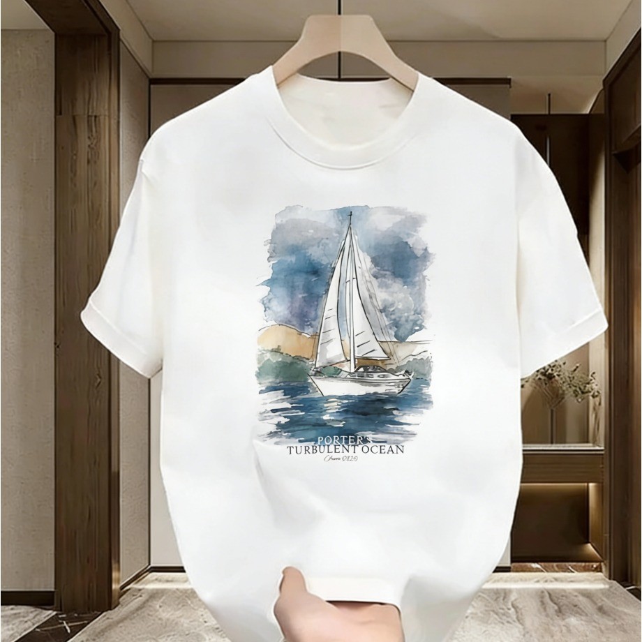 *COD* kaos cowok Kaos Pria Oversize Motif Cetak Katun Murni Tebal Tidak Transparan kaos distro pria