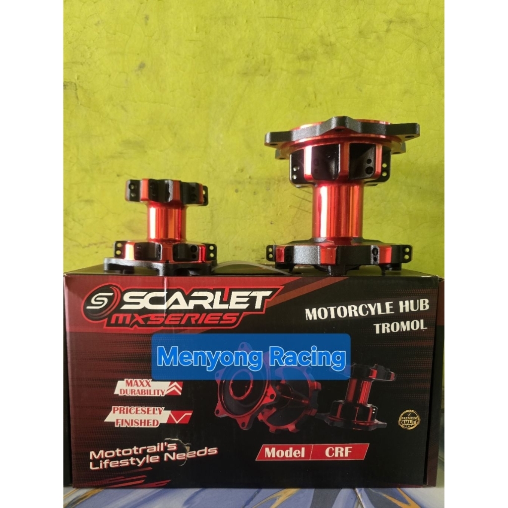 Tromol Scarlet Honda CRF150L - Tromol set CRF150L Scarlet depan belakang 1 set