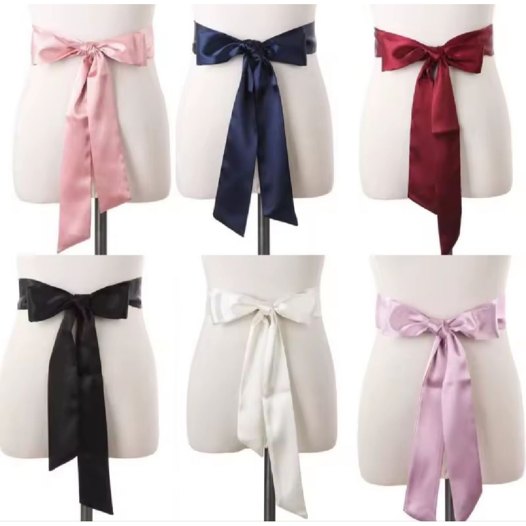 Obi belt satin halus  pengikat pinggang gamis dress kebaya anak dewasa prempuan.