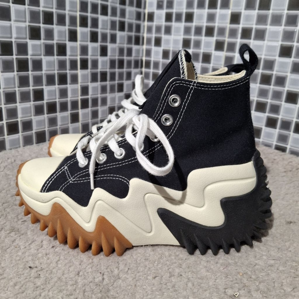 CONVERSE SEPATU RUN STAR MONTION HI BLACK WHITE GUM HONEY BARU ASLI ORIGINAL
