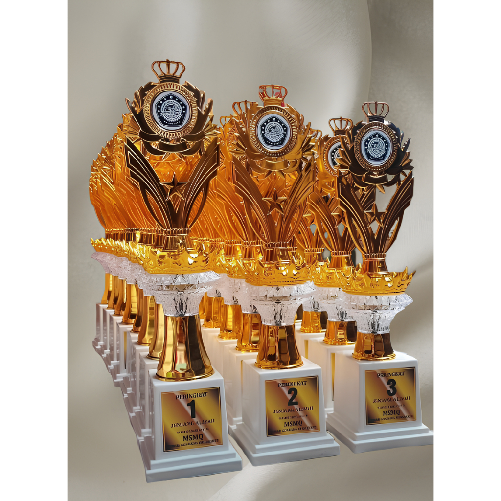 PIALA KRISTAL MAHKOTA SATU SET I PIALA SATU SET ISI 3