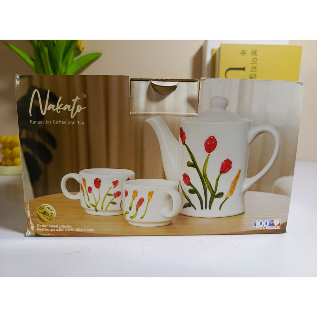 Nakato kanset for coffee and tea ( Nakato Teko tutup dan 2 Cangkir ) NEW