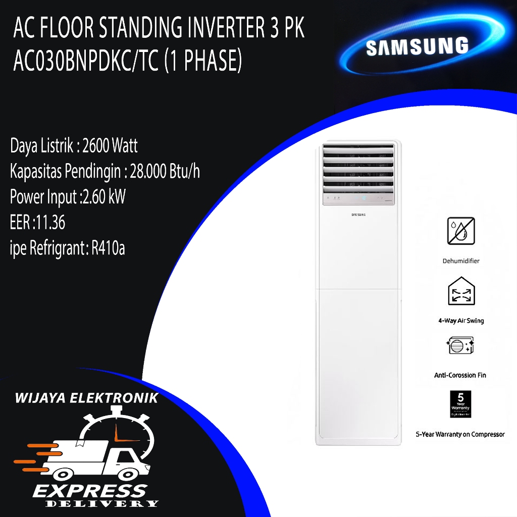 Floor Standing Samsung AC030BNPDKC/TC - Ac Floor Standing Samsung Inverter 3 PK