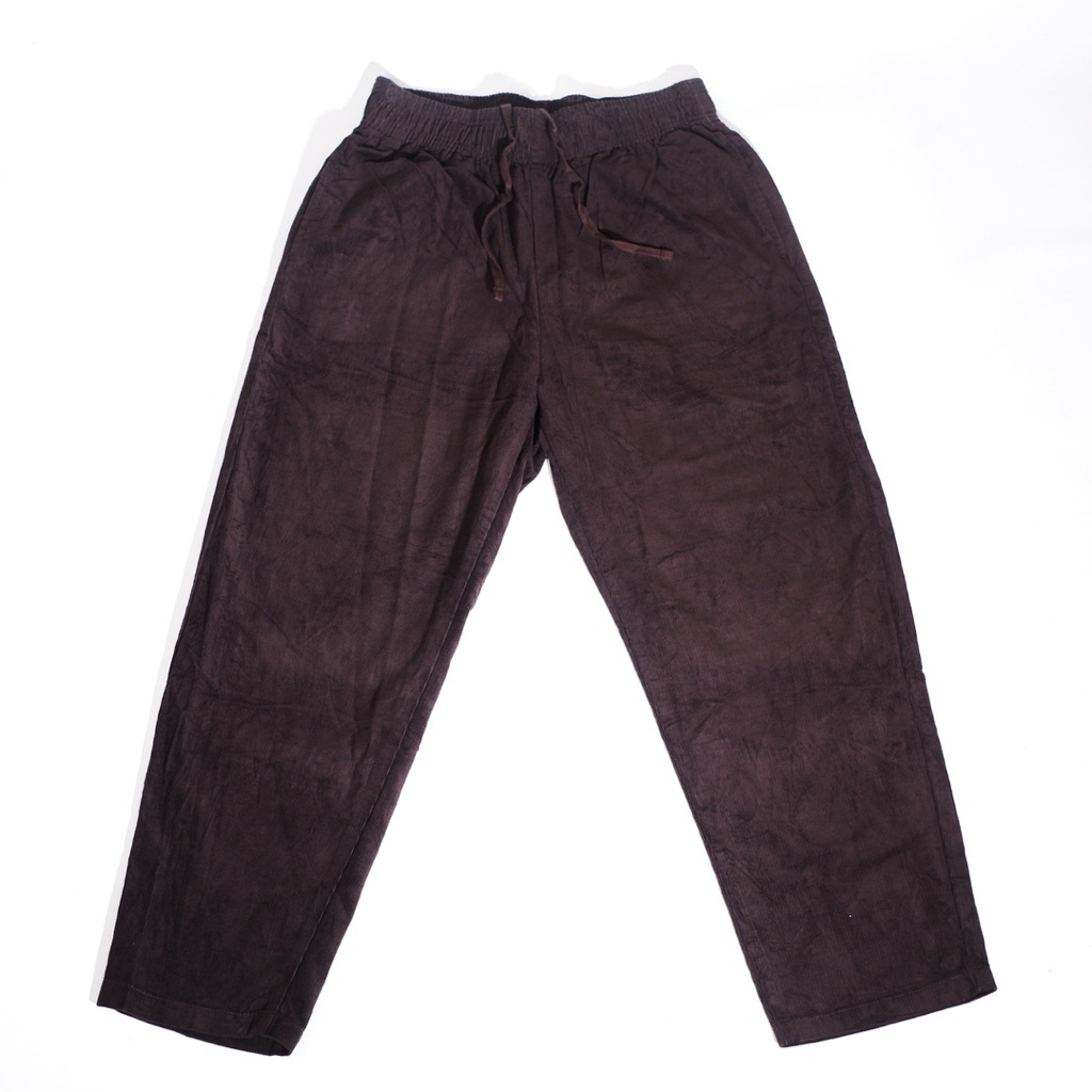 GU by Unql Corduroy Relaxed Pants Dark Brown | Celana Santai Corduroy Pria