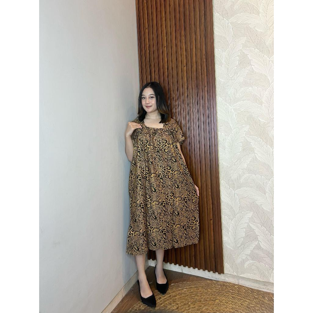 DASTER FUJI LEOPARD KARET / Daster MOTIF Leopard REMAJA VIRAL KEKINIAN / HOMEDRESS WANITA