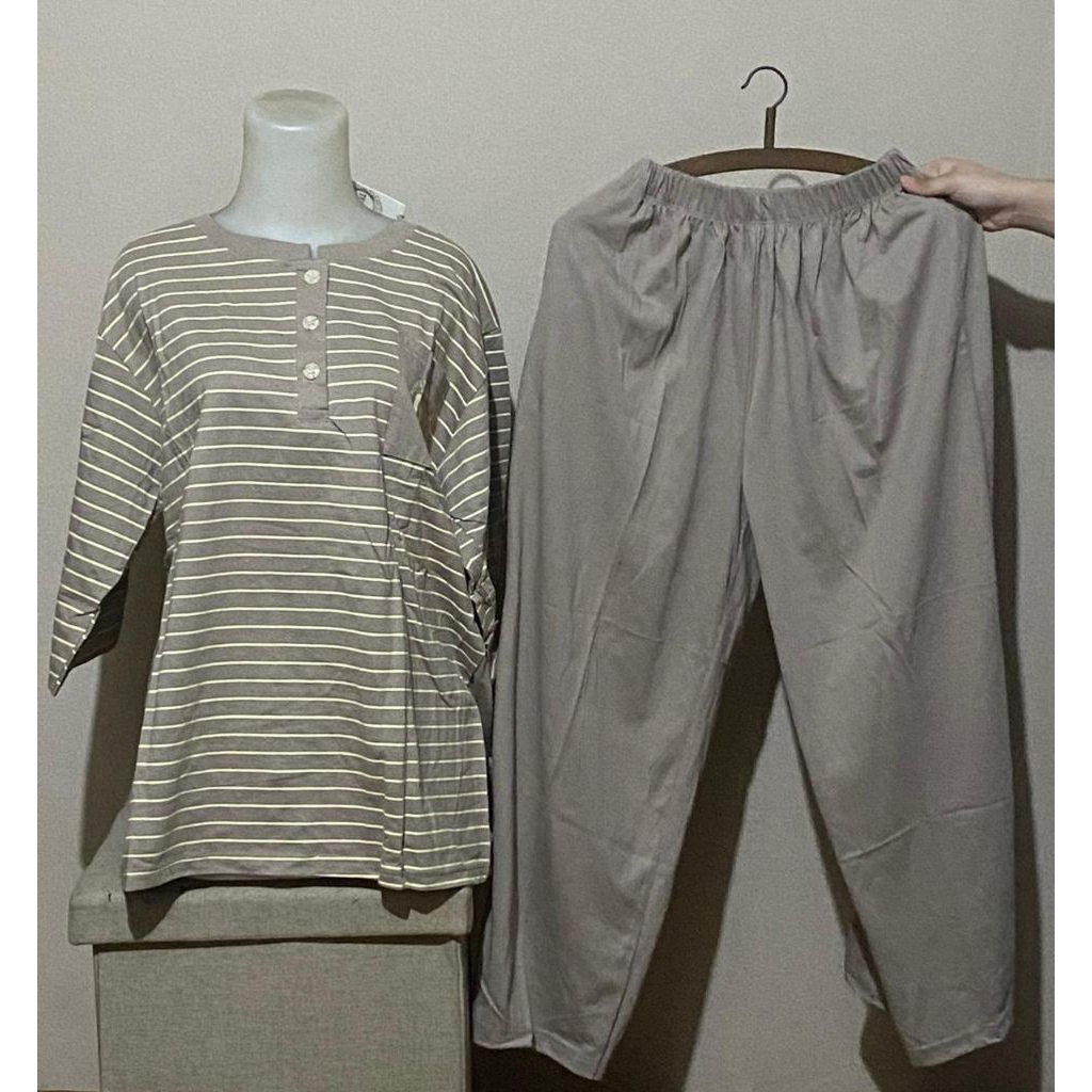 Baju tidur tessa CP Tessa jumbo tangan 7/8 + celana cargo / baju tidur CP Sie Lie, Alice, Tessa jumb