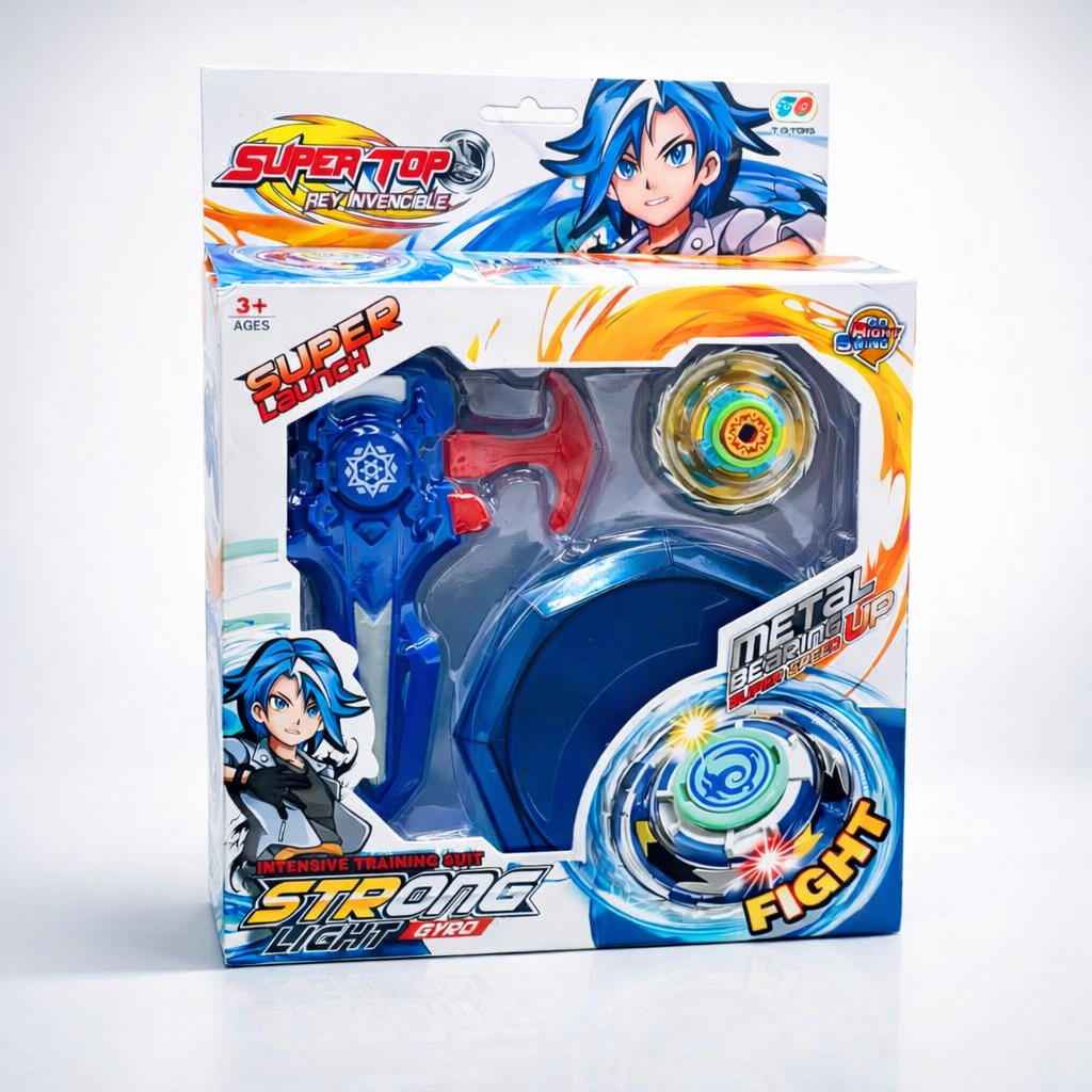 Mainan Gangsing Lampu Beyblade Super Top + Arena Gangsing