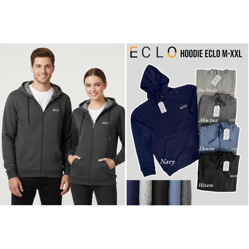 JAKET HOODIE ECLO ,JAKET ECLO SNAP, JAKET ECLO ZIPER