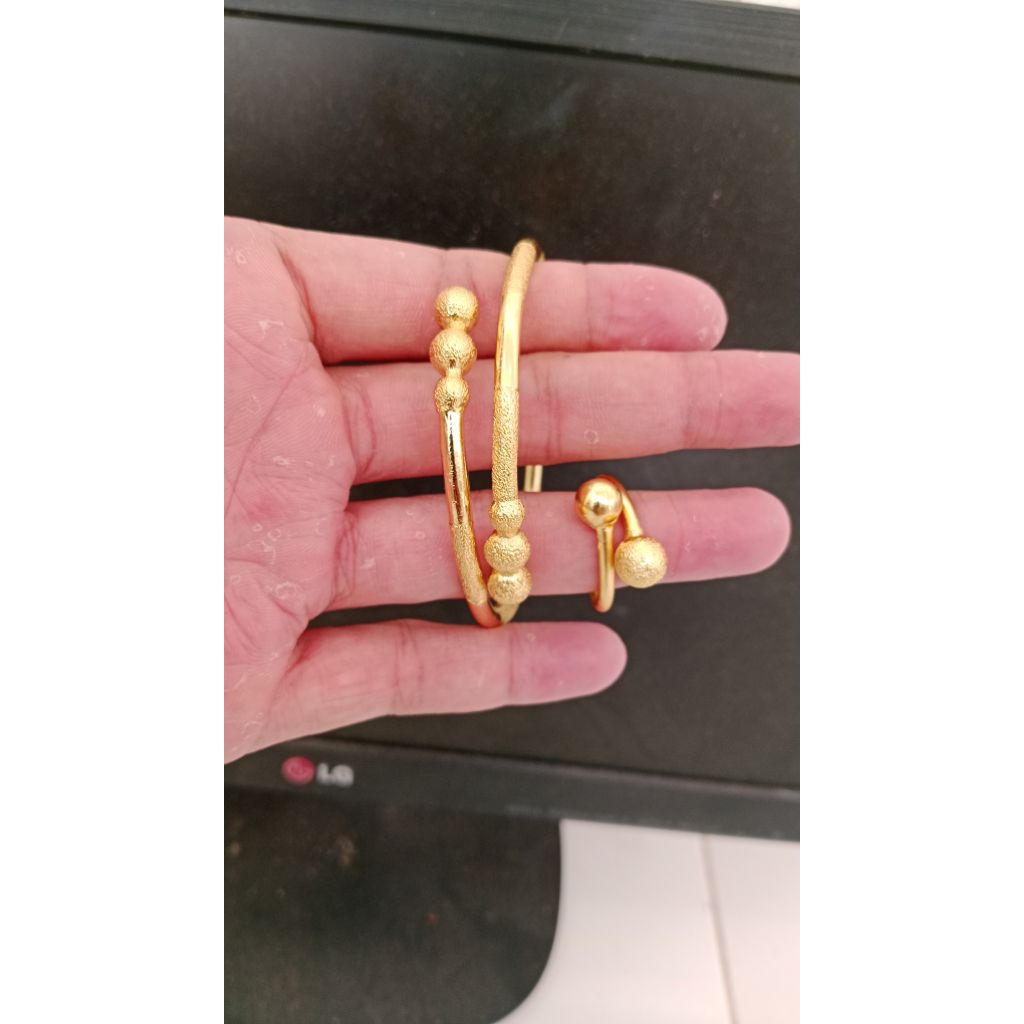 Gelang boba set cincin boba lapis emmas crum kuat