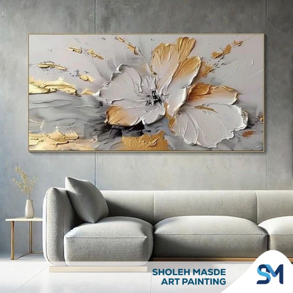 Lukisan Dinding Modern Minimalis Bunga