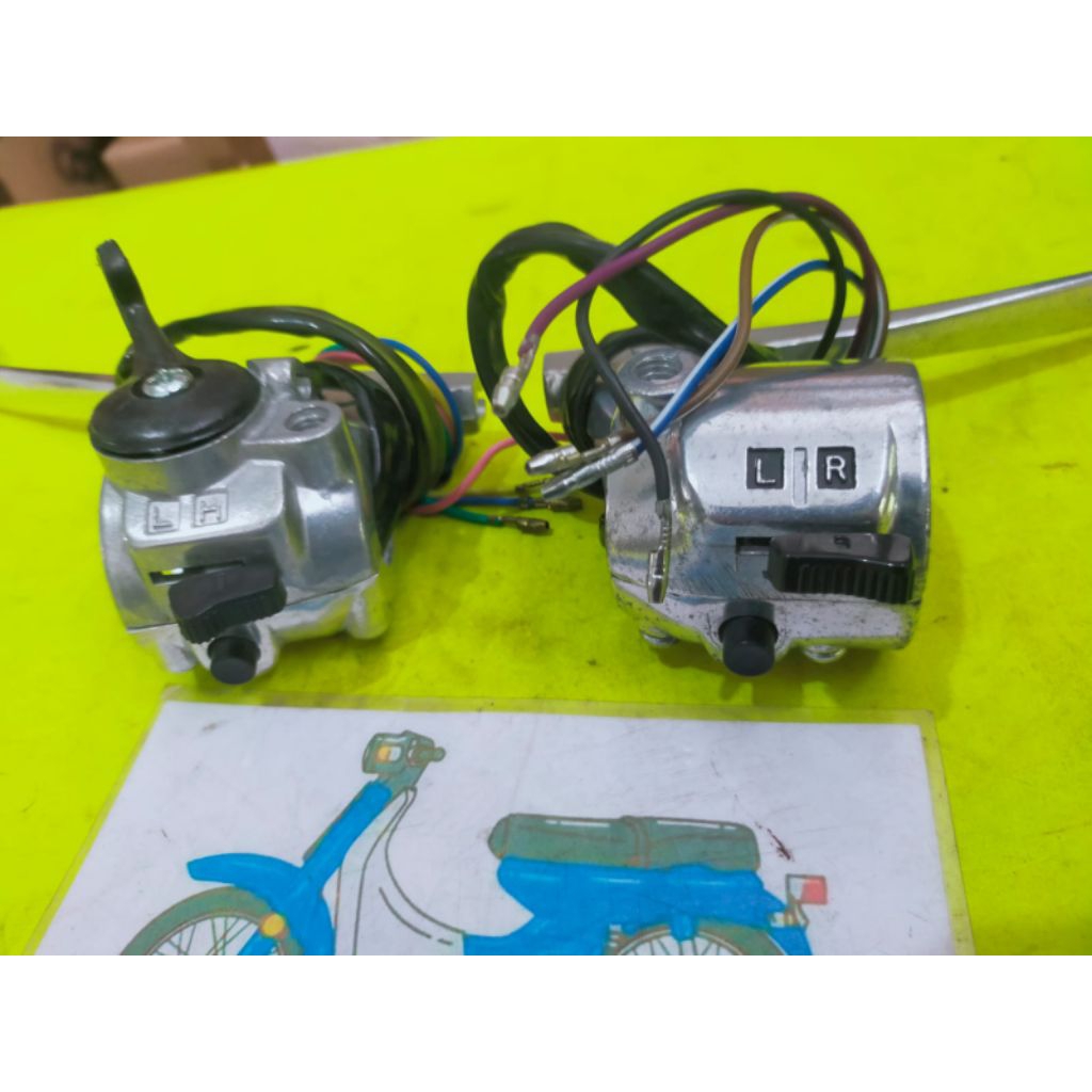 holder saklar lampu switch set handel kanan kiri motor yamaha L2G L2 G YB100 YB 100 YL2G