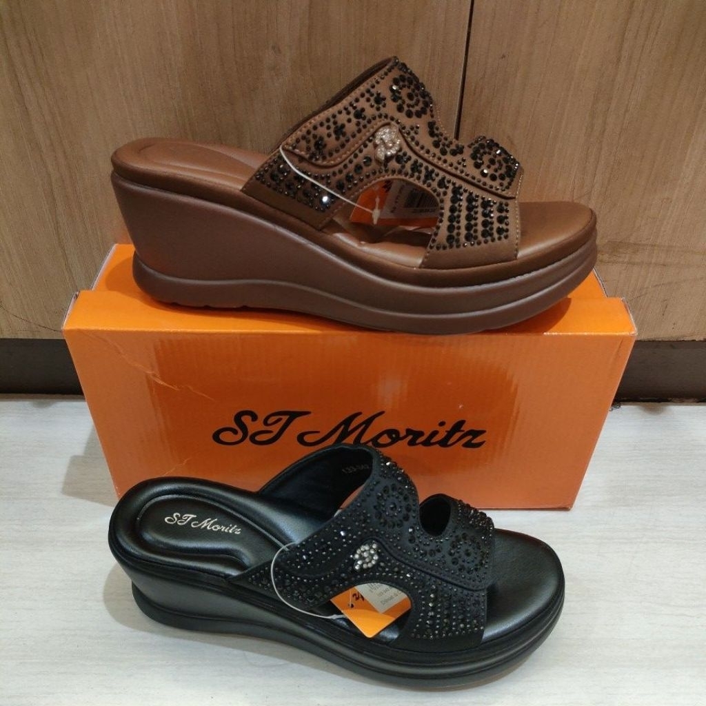 SANDAL WEDGES ST MORITZ RINGAN HAK 7CM NEW ARRIVAL (36-40)