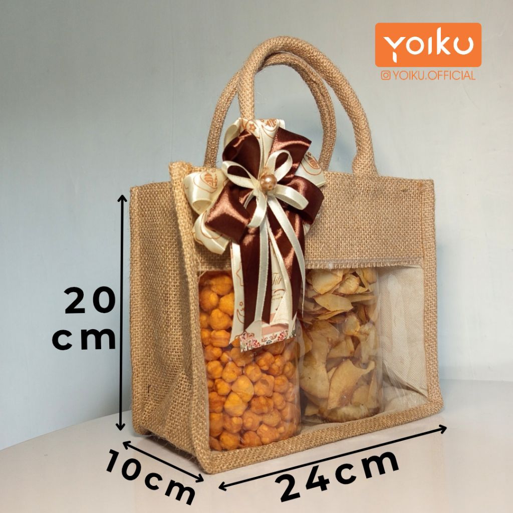 [GROSIR] YOIKU Tas Hampers Mika Goni 24x10x20 Tas Hampers Goni Bening Tas Hampers Lebaran Premium