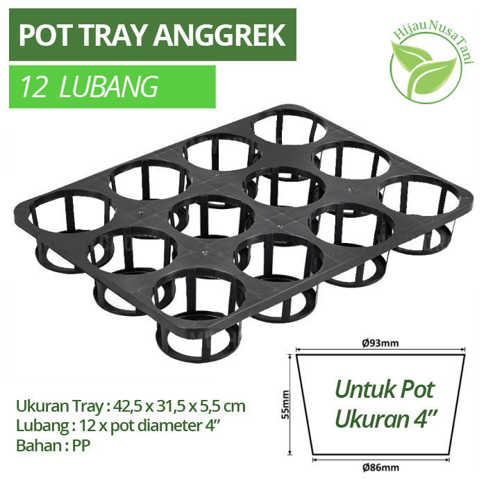 POT TRAY SEMAI ANGGREK 12 LUBANG [ 12 x Pot 4" ] - traypot wadah semai bibit seedling anggrek dewasa