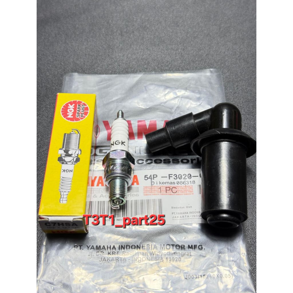 Tutup/cop busi + busi NGK pendek Mio j/Mio GT/soul GT/Fino injeksi/x ride/Mio M3/Mio s/Mio 125