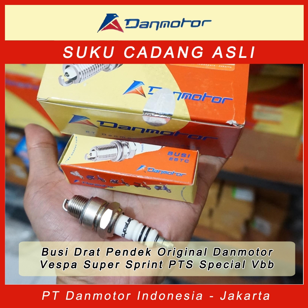 Danmotor Busi Drat Pendek Original Danmotor Vespa Super Sprint PTS Special Vbb