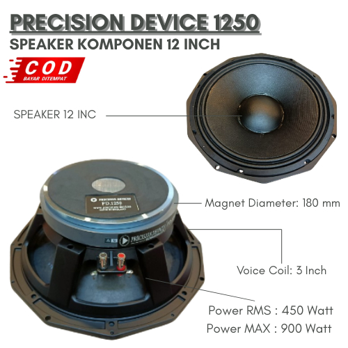 Speaker Komponen PD 1250 12" Speker PD1250 12inch Ori