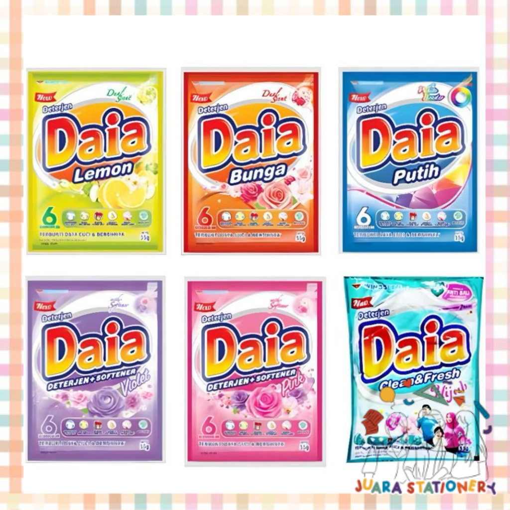 DAIA Detergen Bubuk 46 gr 6 Sachet / Daia Deterjen Daia Renceng