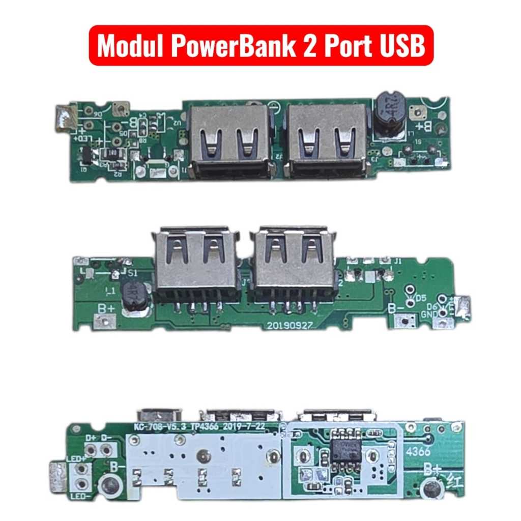 Modul Power Bank 2 Port Output USB 5V Baterai Lithium Dual Papan Sirkuit Powerbank 2Port USB 003
