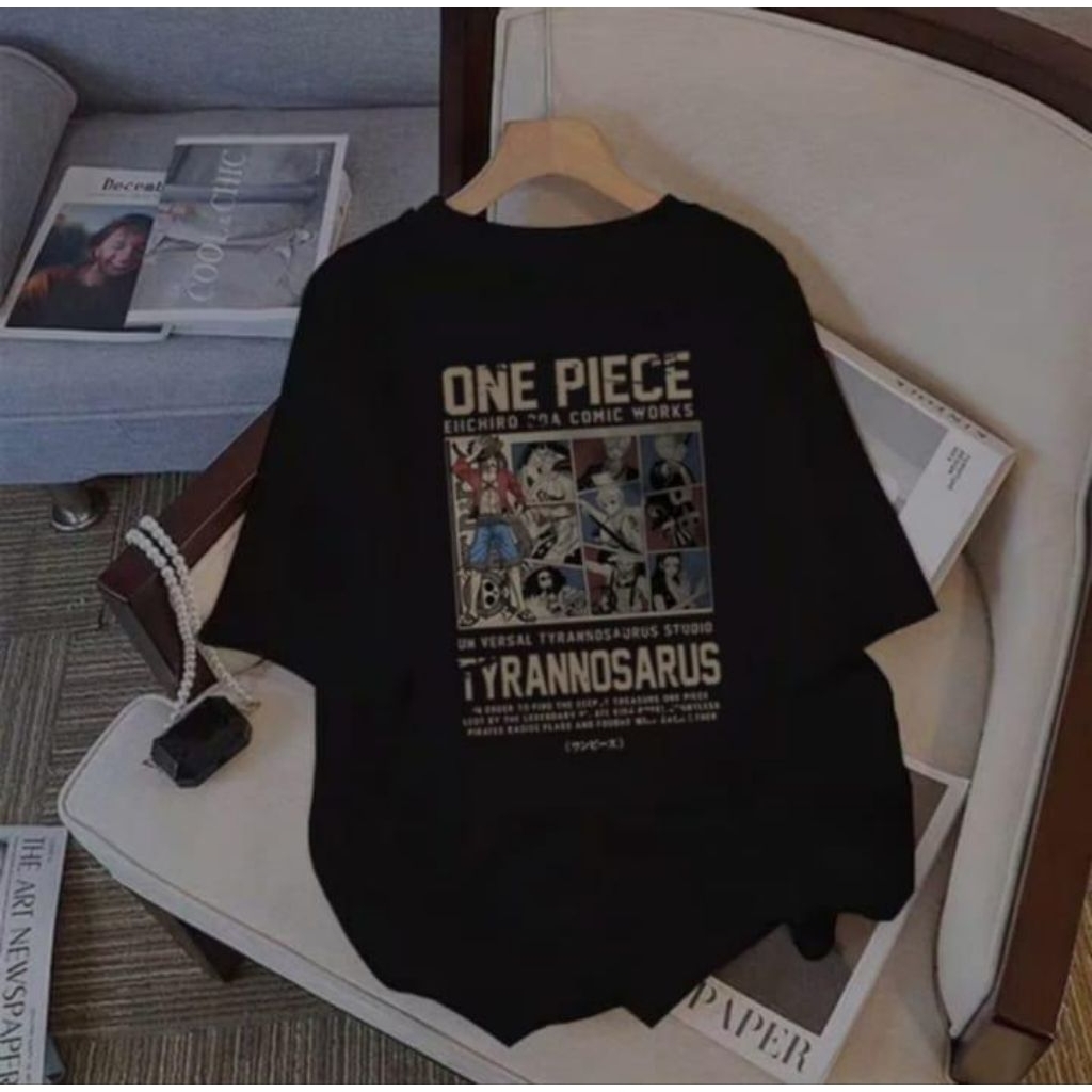 T-shirt Oversized Pola One Piece Anime Jepang Kaos Wanita Lengan Pendek | Kaos Wanita Distro