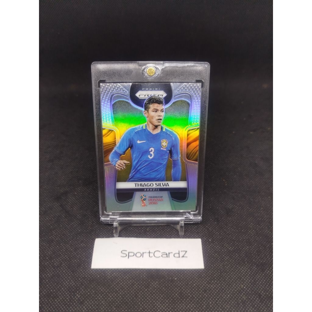 Kartu Bola 2018 Panini Prizm World Cup Soccer Russia Thiago Silva Brazil #27 (dpt top loader)