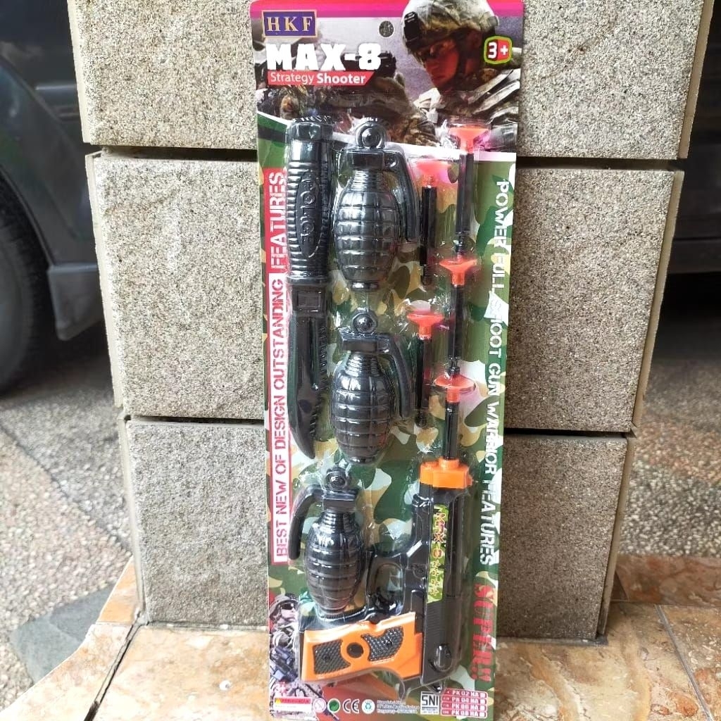 GOGO TOYS - STRATEGY SHOOTER MAINAN TEMBAKAN PISTOL PISAU GRANAT