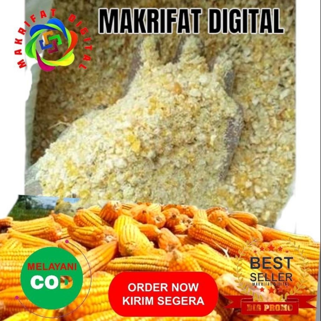 MAKRIFAT DIGITAL Paket 1 Kg BERAS JAGUNG Khusus DOC DOD  Halus  Pakan Ternak dan Unggas  Karbohidrat