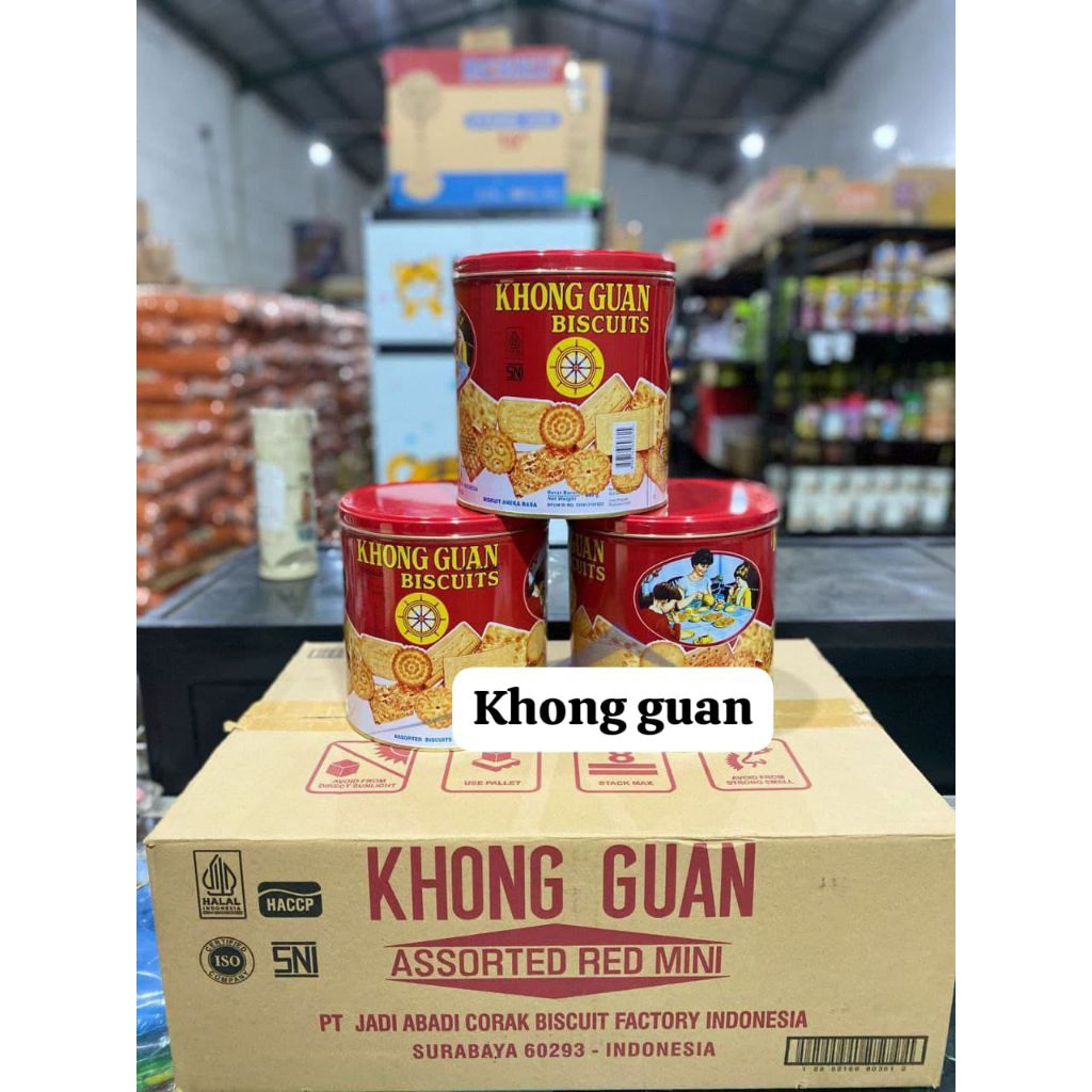 khong guan kaleng bulat 1 dus isi 6 toples/kue lebaran grosir/biskuit lebaran