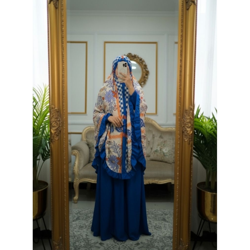 mukena ruffle/mukena renda/mukena rayon/mukena renda