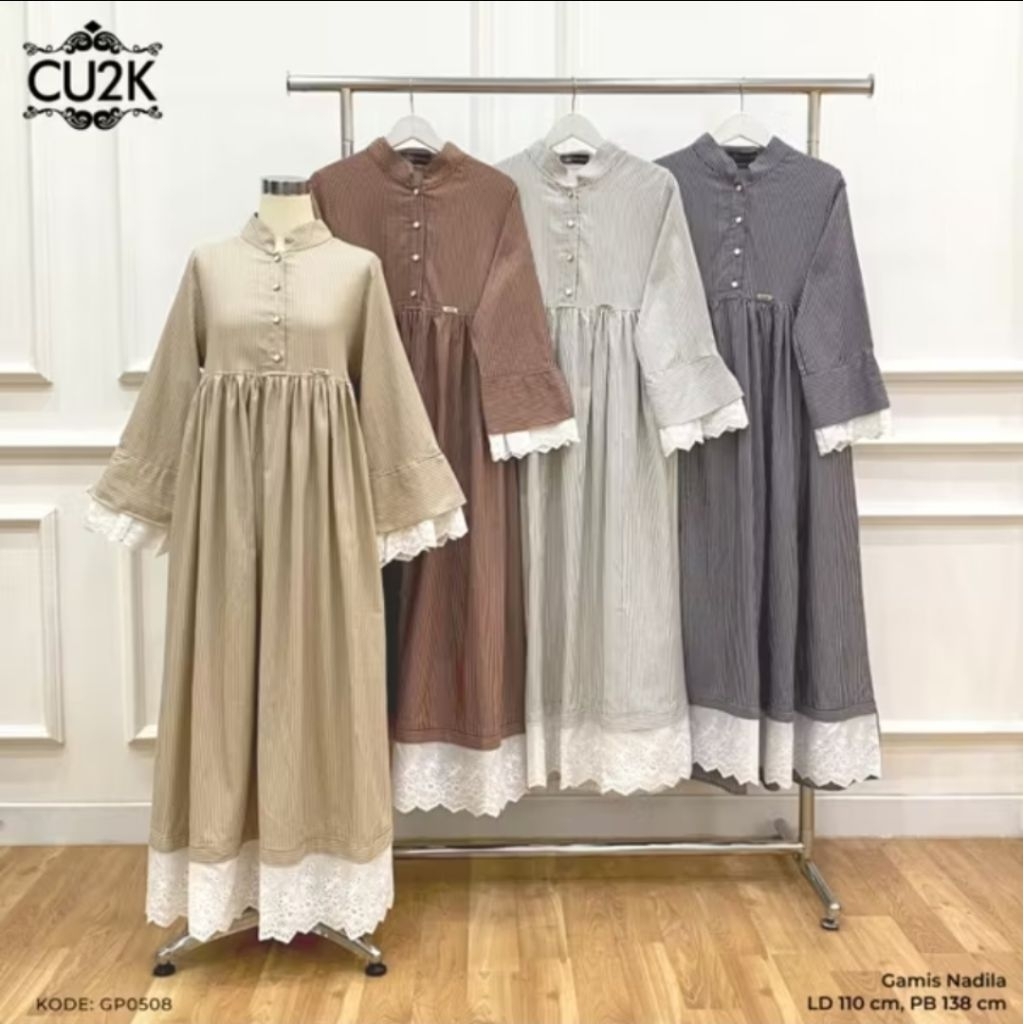 Gamis Nadila Original by CU2K bahan Katun Adem dan Tidak Nerawang
